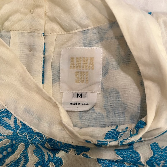 ANNA SUI Embroidered Top - Sz Medium - Picture 3 of 7